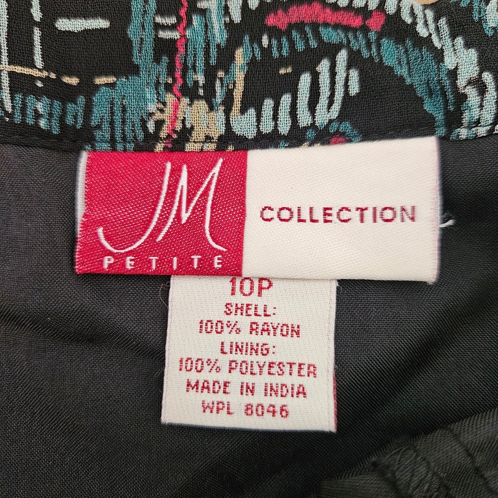 Vtg JM Collection Petite Abstract Print midi skirt Size 10P whimsigoth corpcore - Picture 3 of 8